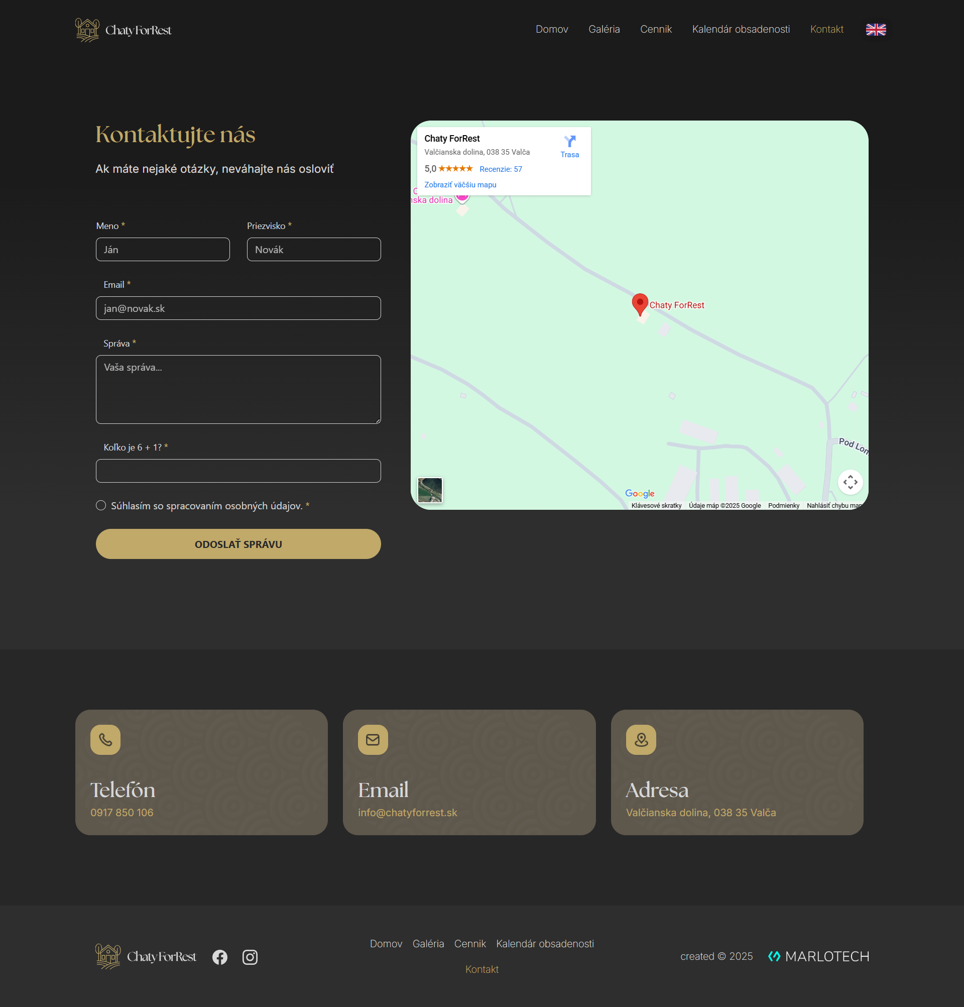 Chaty ForRest – kontakt a mapa