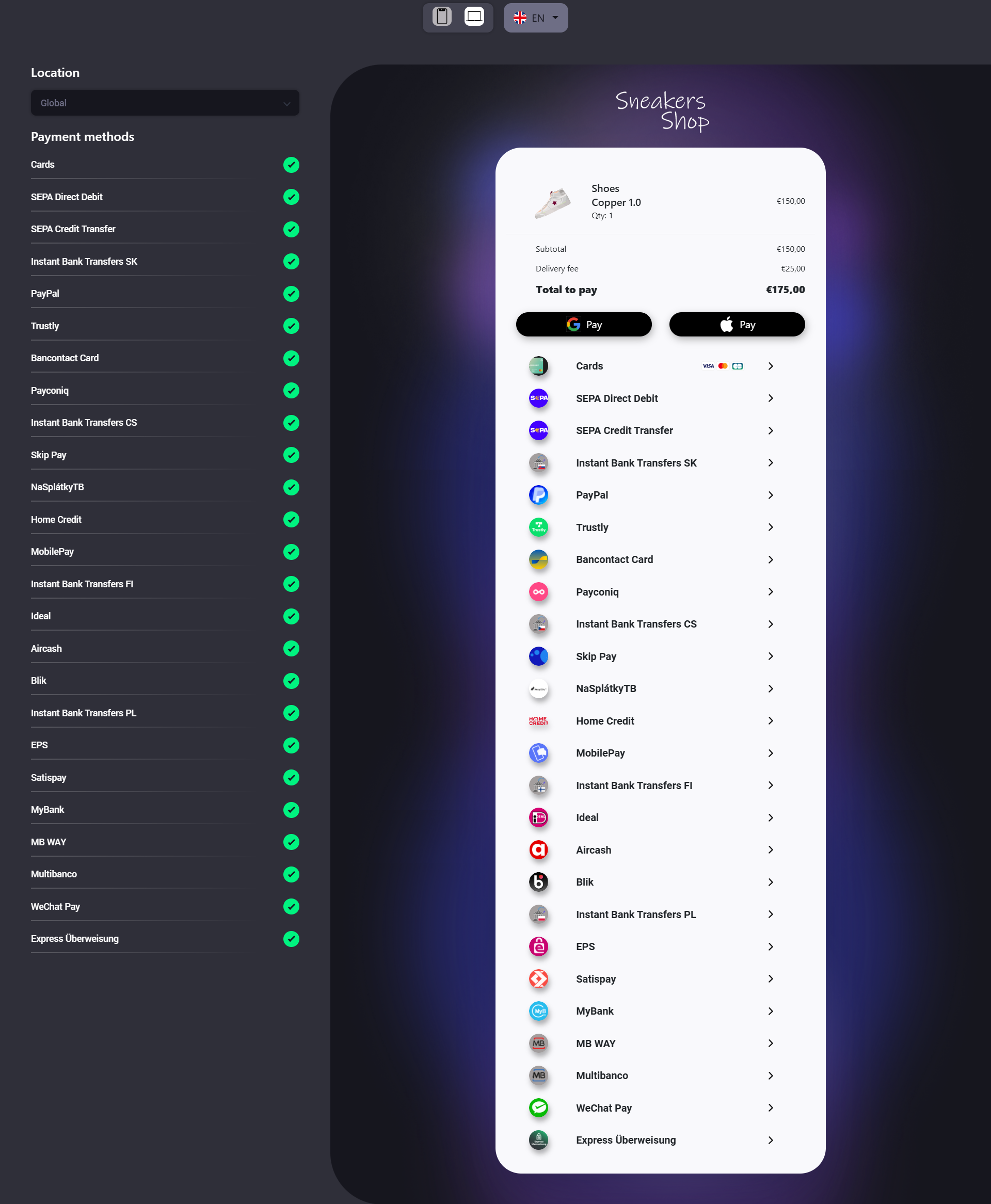Finby – demoshop a webová aplikácia