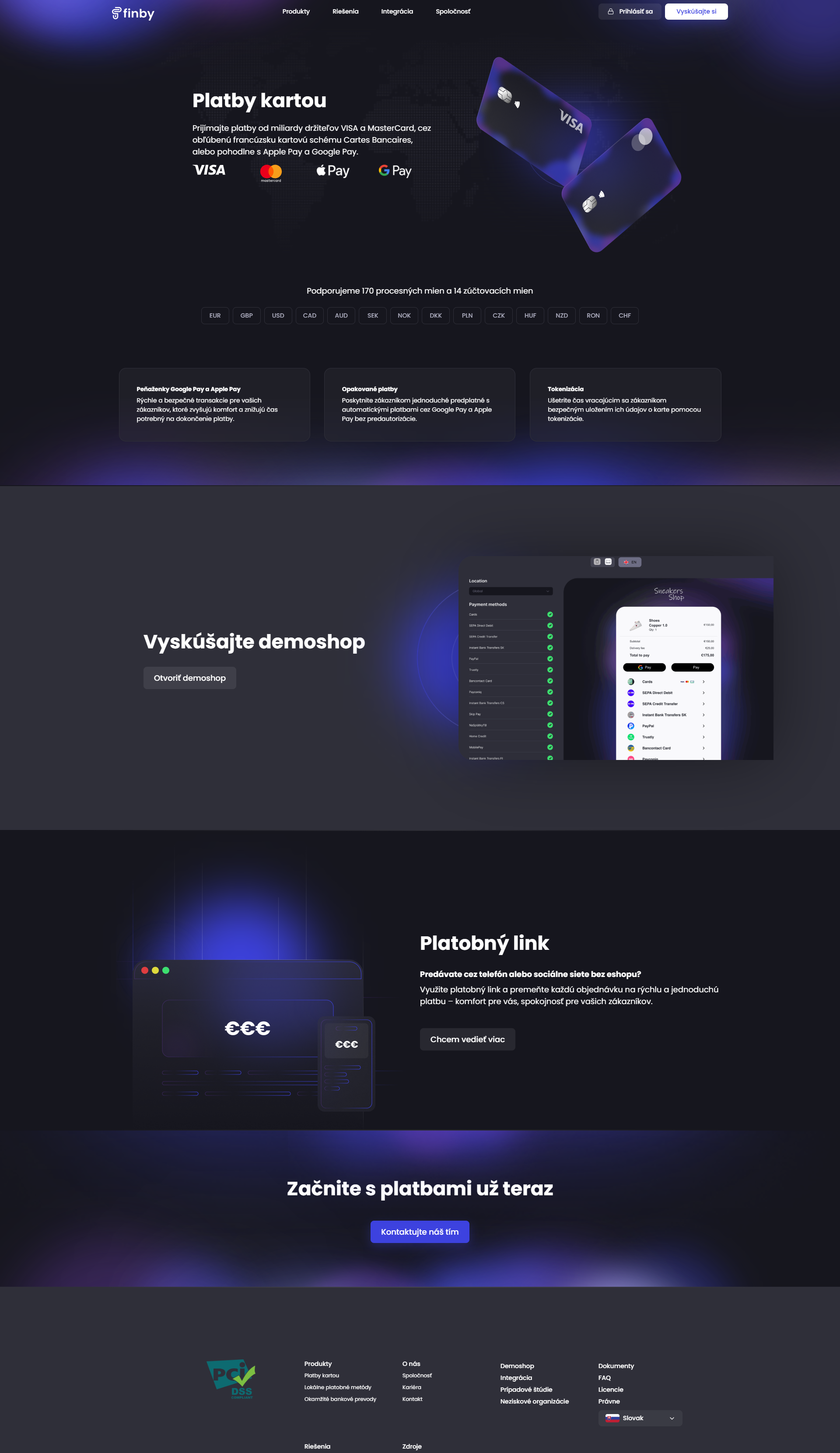 Finby – platby kartou